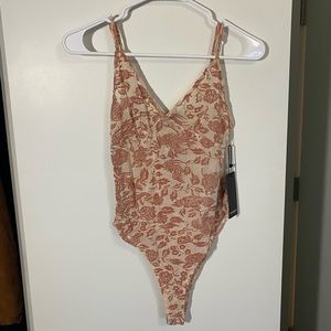 Floral mesh bodysuit
